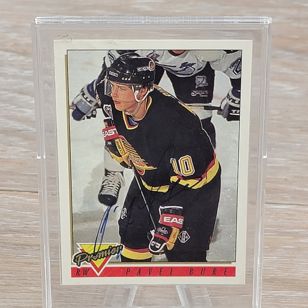 Pavel Bure 1991 92 Premier Vancouver Canucks Hockey Card Autographed